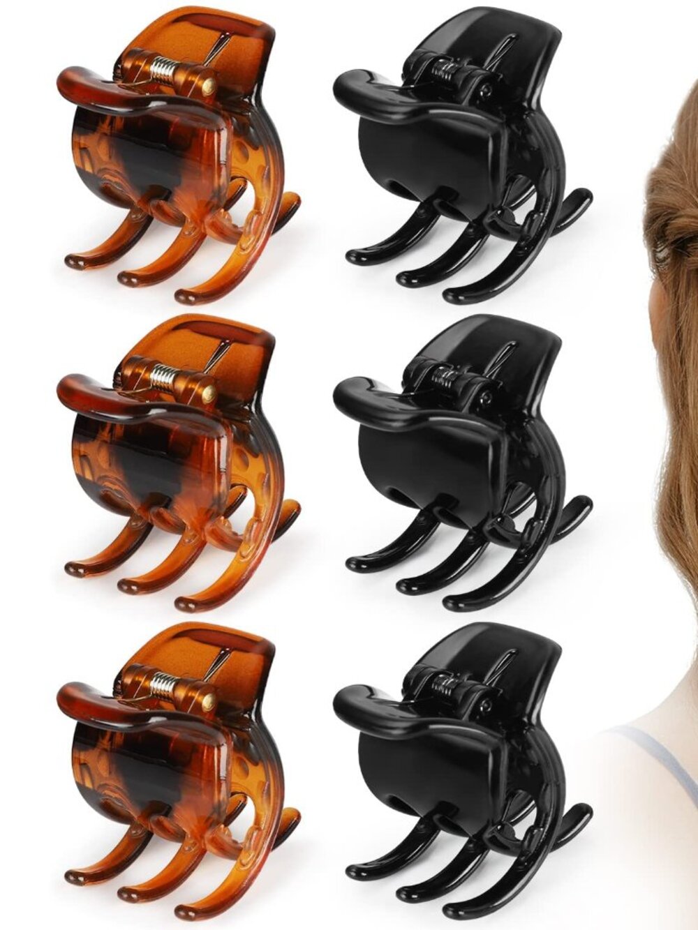 6 Pieces Hair Claw Clips, Morhom 1.3 Inch Jaw Clips for Thick or Medium Hair